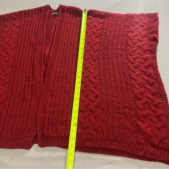 &Merci Oversized Red- Burgundy Cardigan Knitted Sweater 3/4 Sleeves Size S/M - Picture 16 of 16